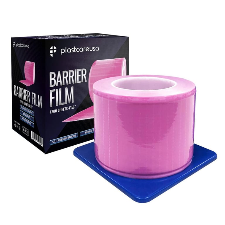 PlastCare USA 4" x 6" Barrier Film, Pink, 1200 Sheets/Roll