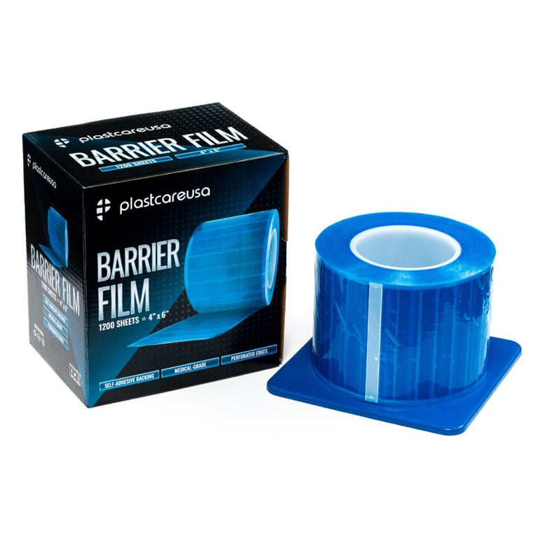 PlastCare USA 4" x 6" Barrier Film, Blue, 1200 Sheets/Roll