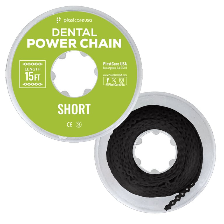 PlastCare USA 15ft Elastic Power Chain Roll, Short, Black, 1/Pk. Professional-grade orthodontic