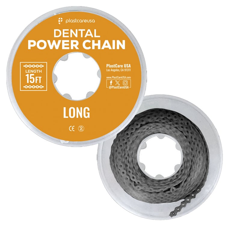 PlastCare USA 15ft Elastic Power Chain Roll, Long, Gray, 1/Pk. Orthodontic power chain providing