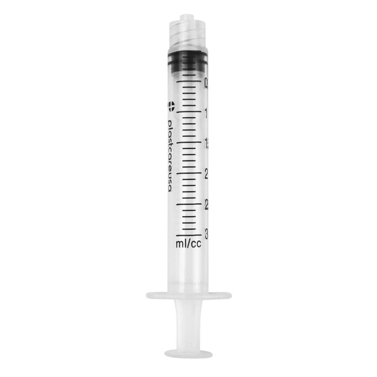 PlastCare USA 3cc Luer Lock Disposable Syringes, 