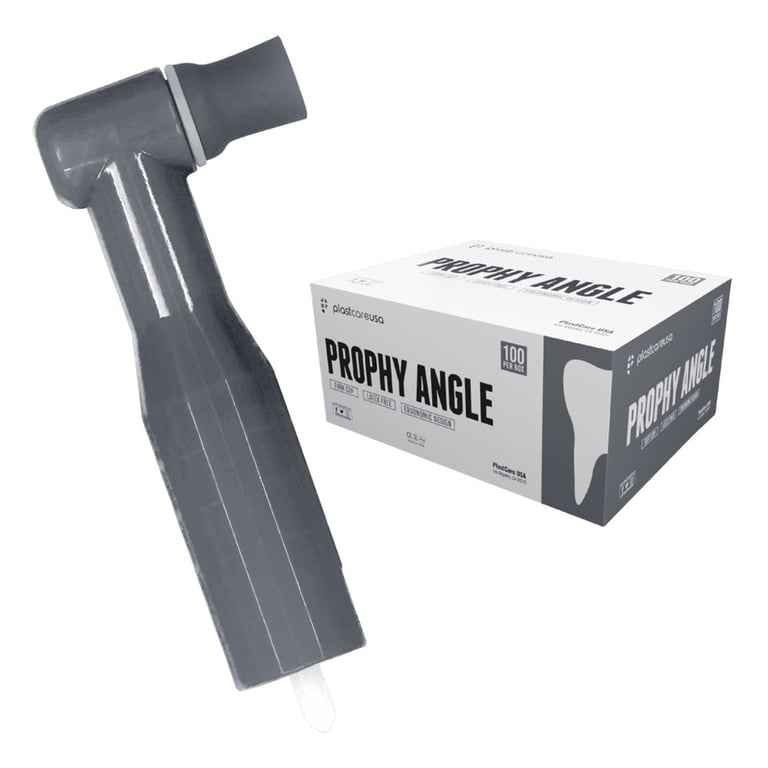 PlastCare USA Prophy Angles, Firm Cup, 100/Pk. Featuring anti splash technology. Firm Grip