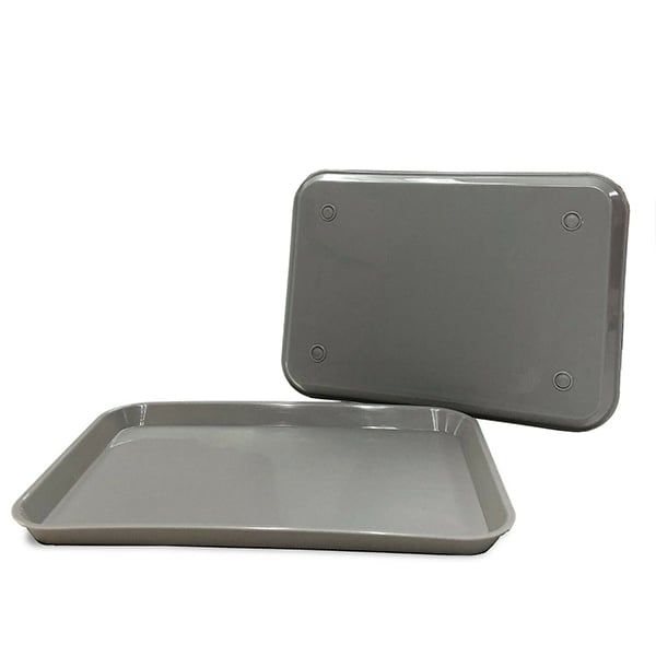 plastcareusa Set-Up Trays, Flat Size B (Ritter) GRAY 20/Pk. Autoclavable dental instrument trays