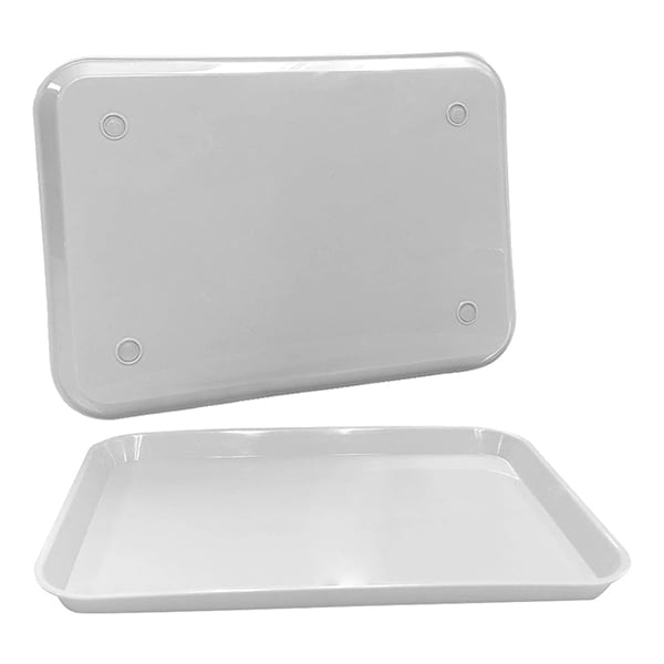 plastcareusa Set-Up Trays, Flat Size B (Ritter) WHITE 20/Pk. Autoclavable dental instrument trays