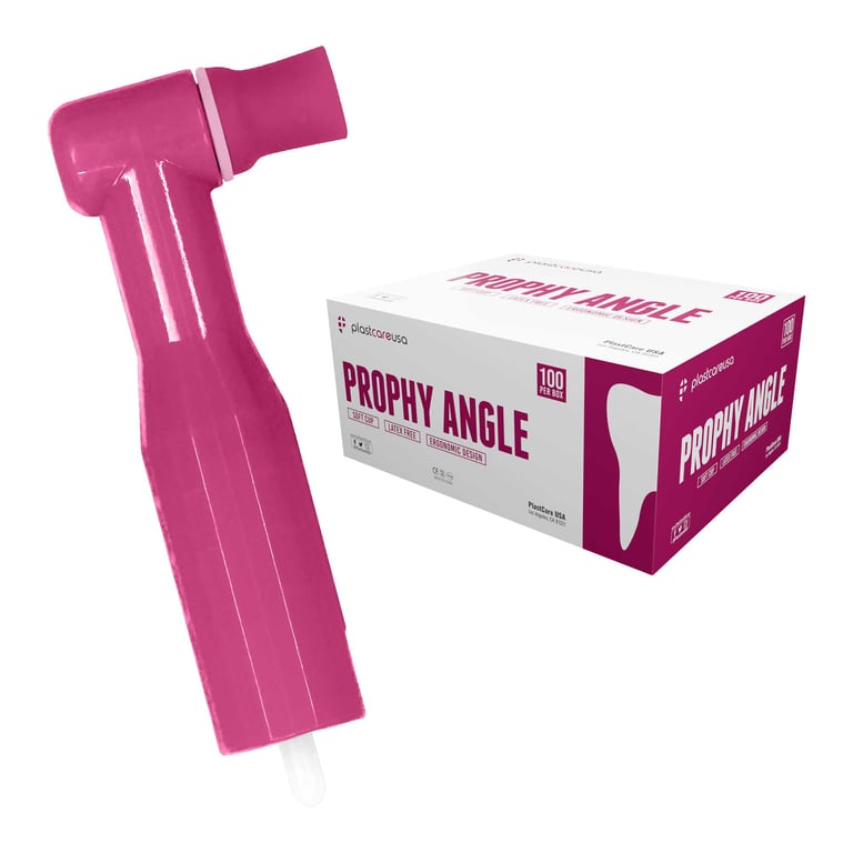 PlastCare USA Prophy Angles, Soft Cup, 100/Pk. Featuring anti splash technology. Firm Grip