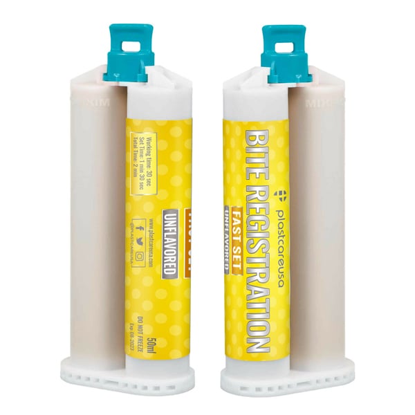 PlastCare USA Fast Set Bite Registration Material, Unflavored, 2 - 50ml Cartridges. Provides