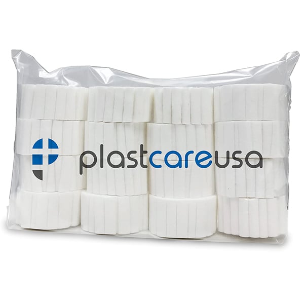 plastcareusa 1-1/2" x 3/8", #2 Medium Non-Woven, Non-Sterile 100% Cotton Rolls, Bag of 800