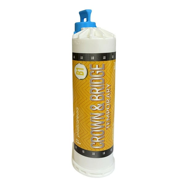 PlastCare USA Temporary Crown & Bridge Material (10:1) - Shade B1, 50 mL. Working Time: 40 sec
