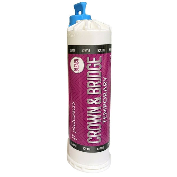 PlastCare USA Temporary Crown & Bridge Material (10:1) - Shade Bleach, 50 mL. Working Time: 40