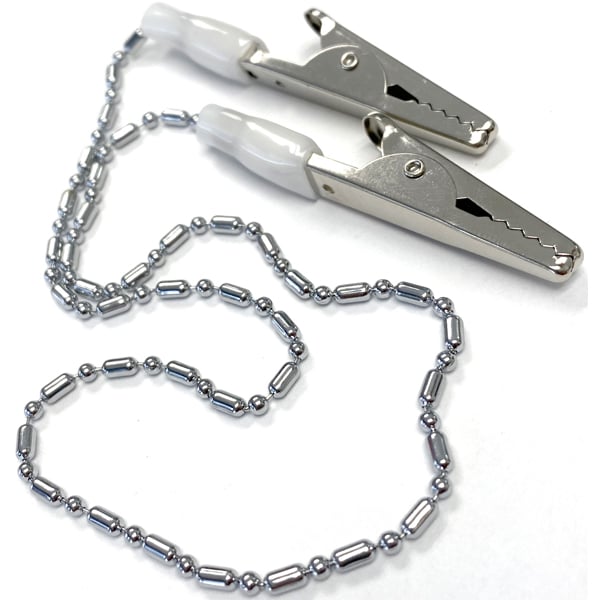 PlastCare USA Bib Clip Holder with Metal Ball Chain and Metal Clips, 10/Pk