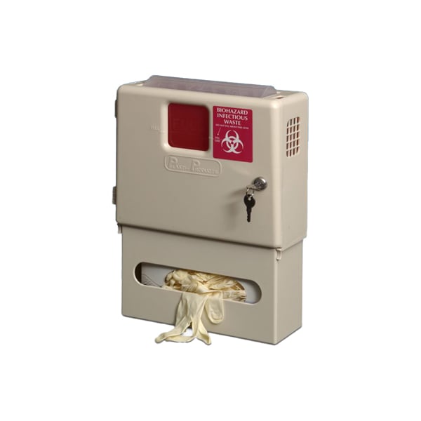 Plasti-Products Cabinet Combo Unit with Locking Wall Cabinet, Glove Box and 5 Quart Touchless