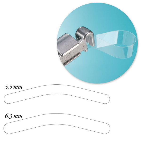 Polydentia Tofflemire Transparent Matrix Bands 6.3mm height, 0.0015" thin, 50/Pk. Type no.1, made
