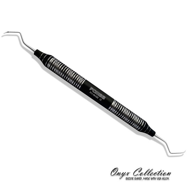 Pomee USA Barnhart Curette # 1/2 with Hollow Handle 9.5mm, Ultra-Lite Onyx Collection. Razor