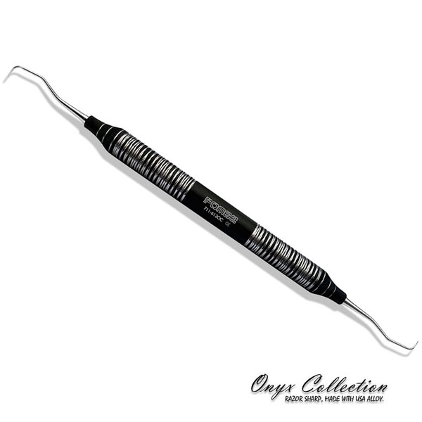 Pomee USA Gracey Curette # 1/2 with Hollow Handle 9.5mm, Ultra-Lite Onyx Collection. Razor Sharp