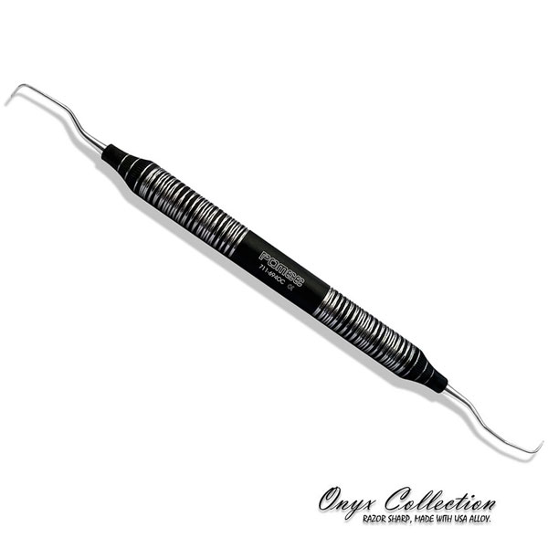 Pomee USA Gracey Curette # 11/12 with Hollow Handle 9.5mm, Ultra-Lite Onyx Collection. Razor