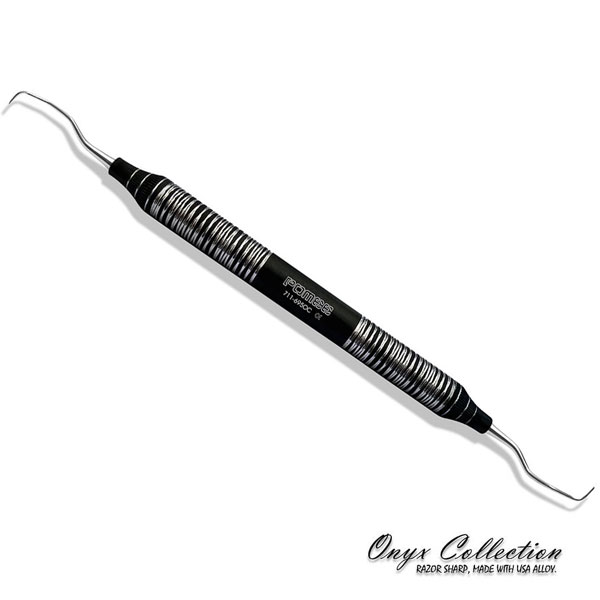 Pomee USA Gracey Curette # 13/14 with Hollow Handle 9.5mm, Ultra-Lite Onyx Collection. Razor