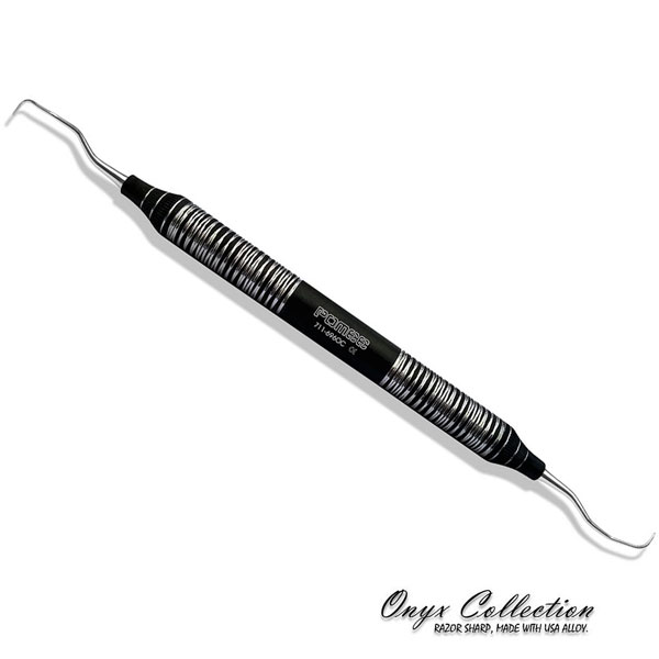 Pomee USA Gracey Curette # 15/16 with Hollow Handle 9.5mm, Ultra-Lite Onyx Collection. Razor
