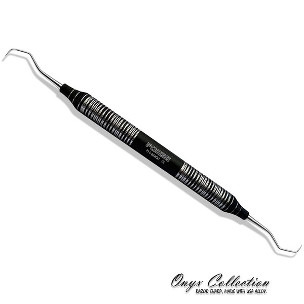 Pomee USA Gracey Curette # 3/4 with Hollow Handle 9.5mm, Ultra-Lite Onyx Collection. Razor Sharp