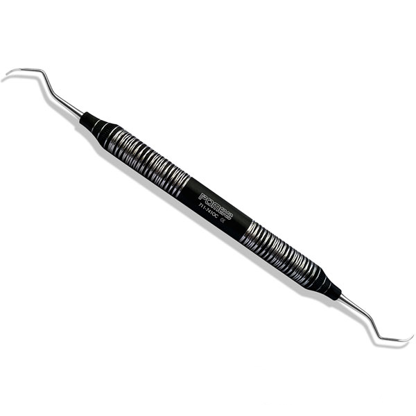 Pomee USA Columbia Curette # 4R/4L with Hollow Handle 9.5mm, Ultra-Lite Onyx Collection. Razor