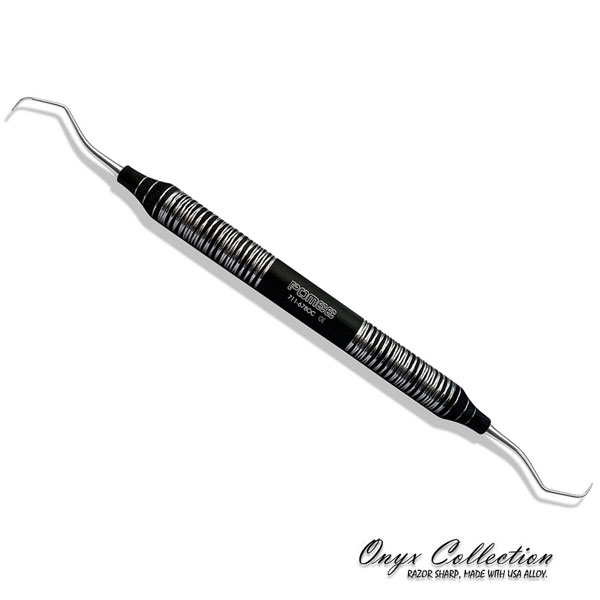 Pomee USA Gracey Curette # 7/8 with Hollow Handle 9.5mm, Ultra-Lite Onyx Collection. Razor Sharp