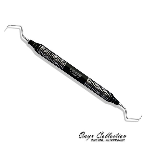 Pomee USA Gracey Curette # 9/10 with Hollow Handle 9.5mm, Ultra-Lite Onyx Collection. Razor Sharp