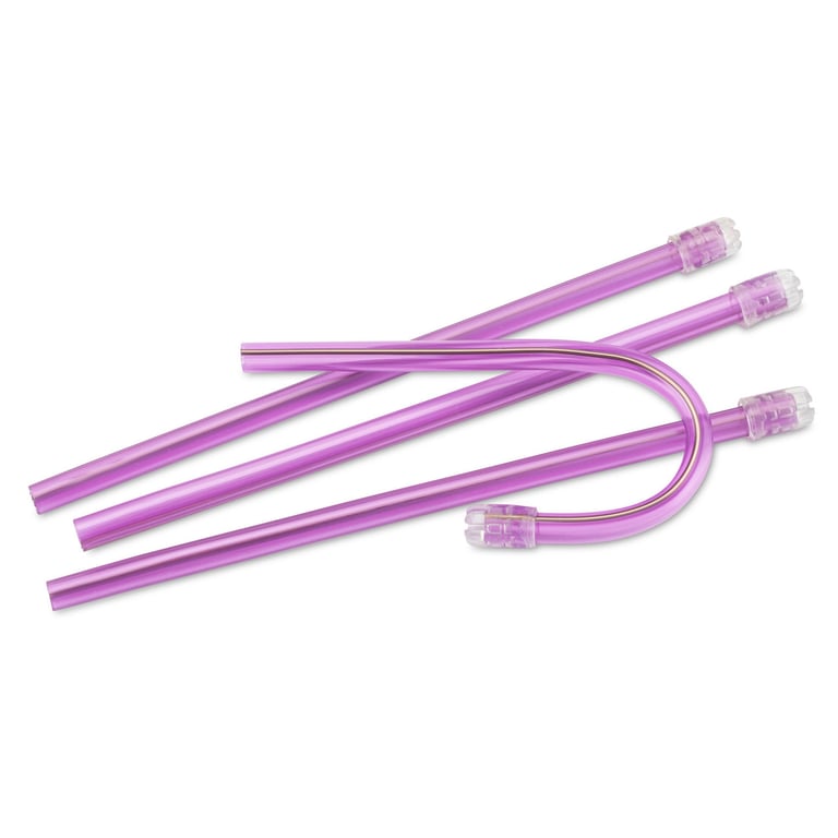 ColorFlex Saliva Ejectors - Purple, 100/Bag. Not-removable Clear Ends. Made in Italy