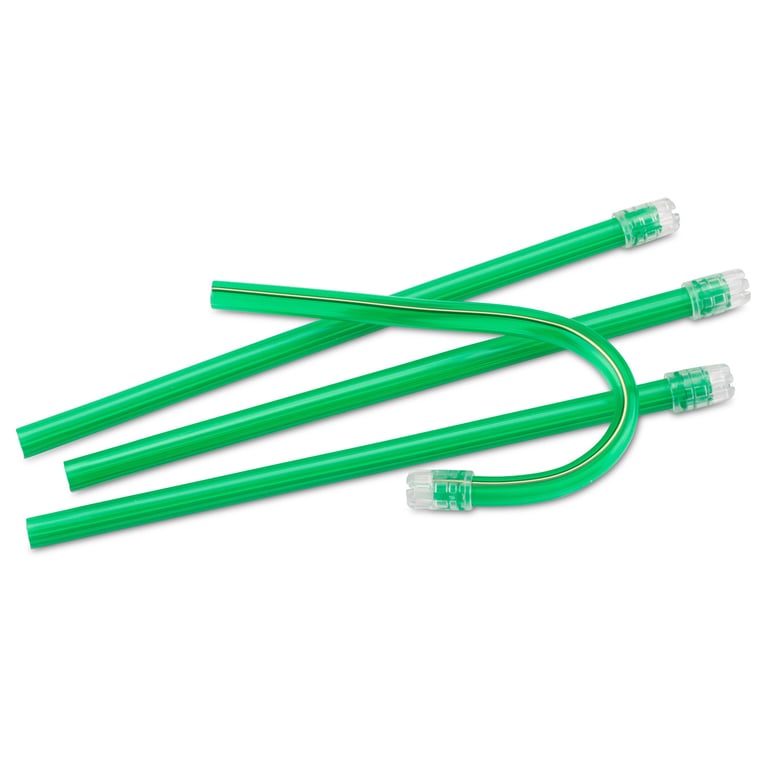 ColorFlex Saliva Ejectors - Green, 100/Bag. Not-removable Clear Ends. Made in Italy