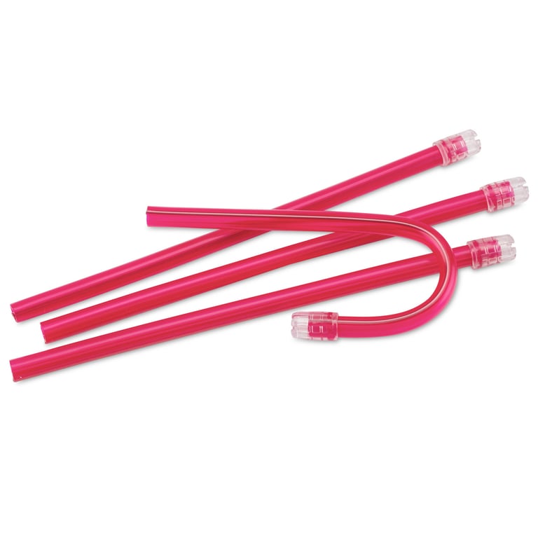 ColorFlex Saliva Ejectors - Red, 100/Bag. Not-removable Clear Ends. Made in Italy