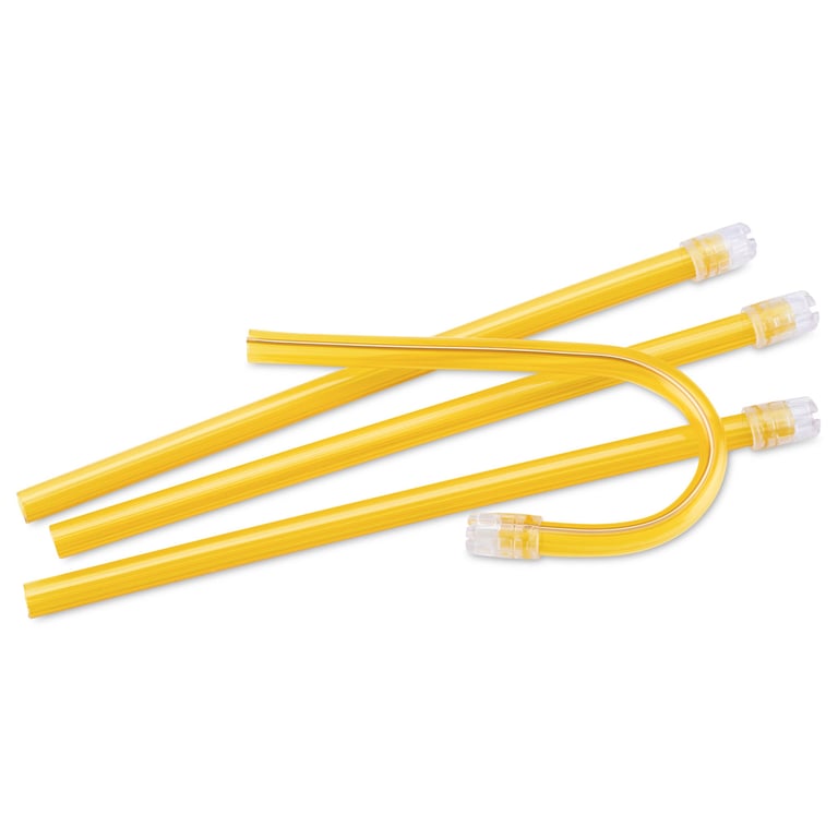 ColorFlex Saliva Ejectors - Yellow, 100/Bag. Not-removable Clear Ends. Made in Italy