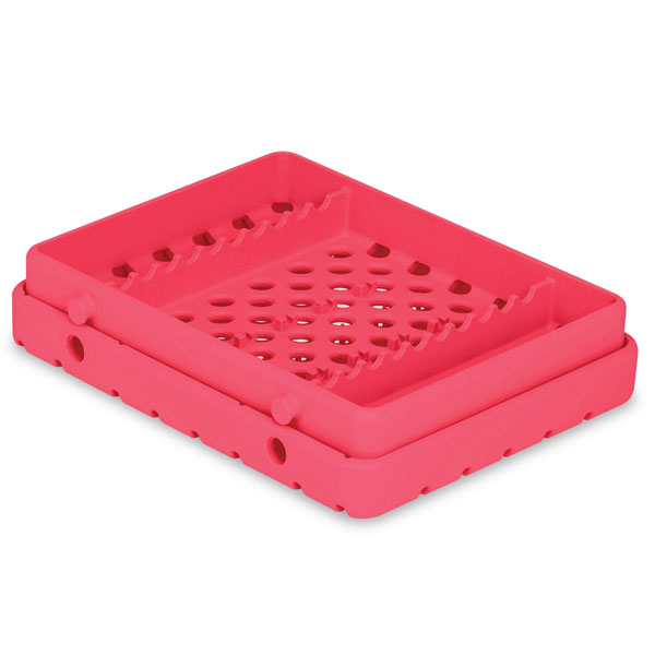 Cool Cassette 2 COOL CORAL 10 Instrument Tray, 1/Pk. Holds instruments up to 7-1/8" long