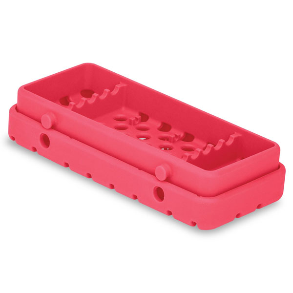 Cool Cassette 2 COOL CORAL 5 Instrument Tray, 1/Pk. Holds instruments up to 7-1/8" long