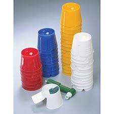 Practicon Plastic Disposable Dappen Dishes, assorted Colors: White, Blue, Yellow and Red; box