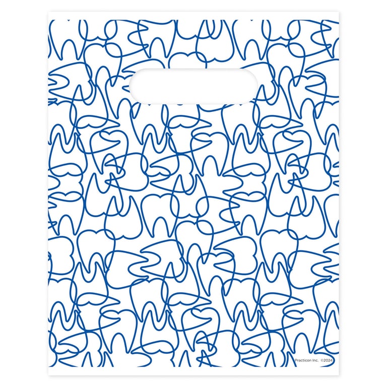 Practicon 8" x 10" Molar Mixup Plastic Scatter Print Gift Bags, 100/Pk