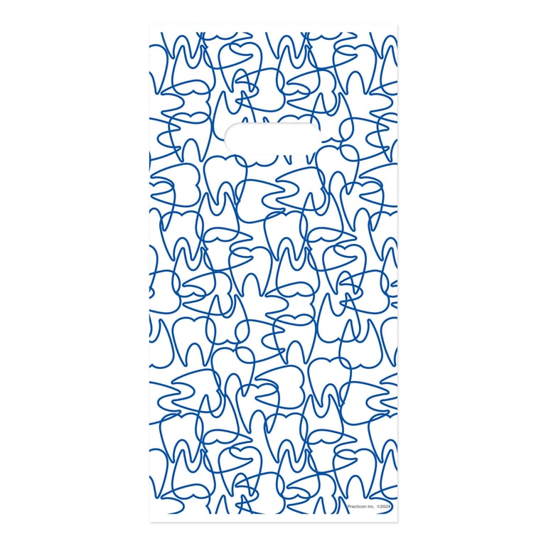 Practicon 6" x 12" Molar Mixup Plastic Scatter Print Gift Bags, 100/Pk