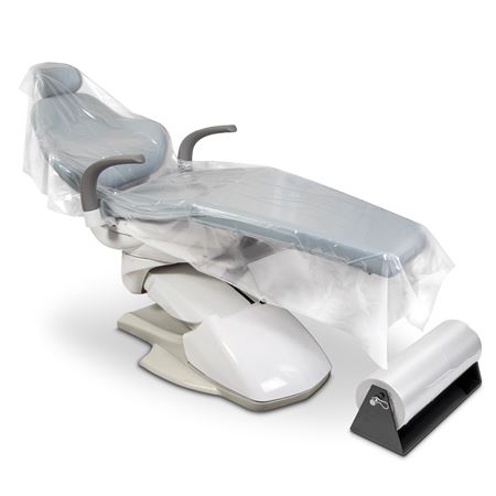 Practicon 40" x 85" Full Chair Protector, Clear Plastic, 175 drapes folded in half on a 20" wide