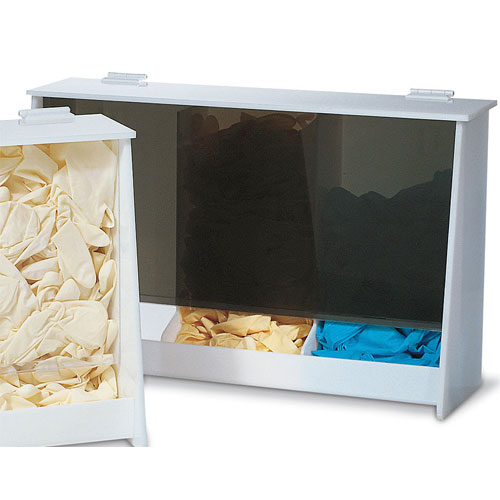 Practicon Tinted Triple Bin Glove Dispenser 16.75" x 10.5" x 5". Easy-Fill Glove Dispenser, each
