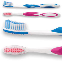 SmileGoods A381 Toothbrushes, soft, end-rounded Dupont Tynex bristles in an unbreakable, non-slip