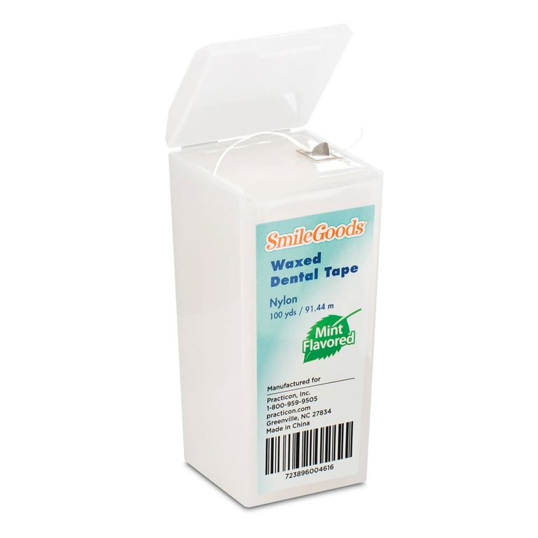 SmileGoods Waxed Dental Tape, Mint, 100yd Dispenser Spool Refill, 1/Pk. Offers shred-resistant