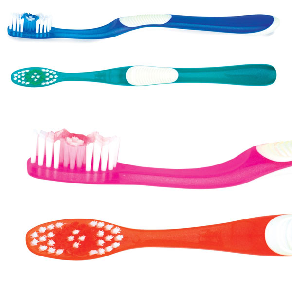 SmileGoods A392 Toothbrushes, Assorted colors 72/Bx. Each Toothbrush features: ergonomic, non-slip