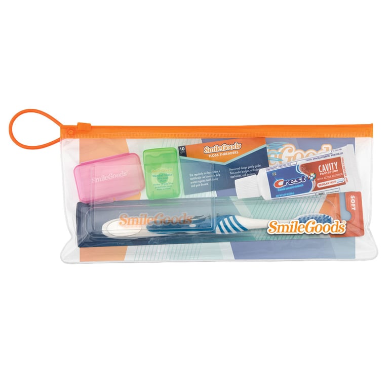 SmileGoods 4.5" x 10" Orthodontic Dental Care Kit, 72/Pk. Includes: ergonomic toothbrush