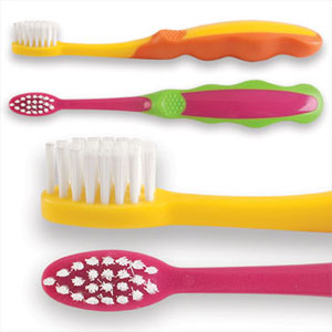 SmileGoods Y231 Child Toothbrushes, Extra-soft, End-Rounded Dupont Tynex Bristles in an easy-grip