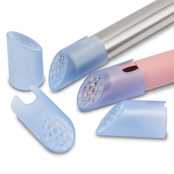 VacGuard HVE Tip Screens, Blue 100/Pk. Fit all standard 7/16" diameter HVE tips. Improved HVE tip