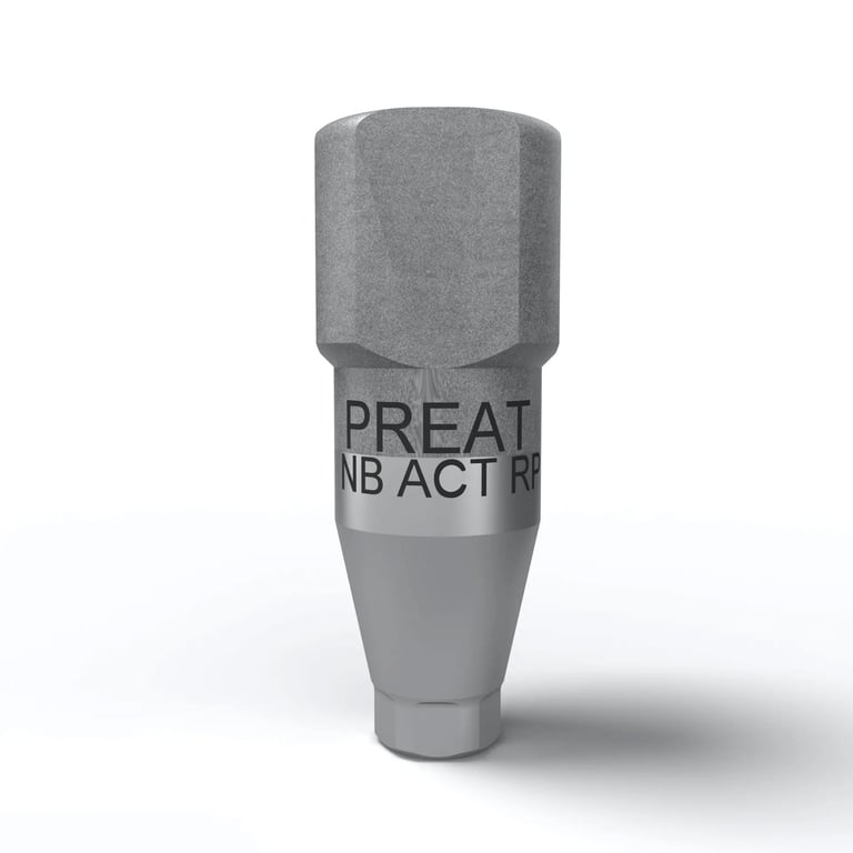 Preat Nobel Biocare Active/Conical RP 4.3/5.0mm Titanium Scan Body, 1/Pk. Ideal for scanning