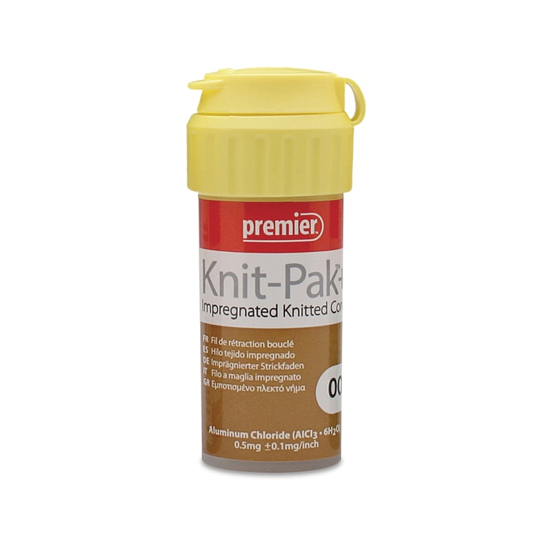 Knit-Pak+ Size 00 Aluminum Chloride Impregnated Knitted Retraction cord, 100"/bottle. Offers