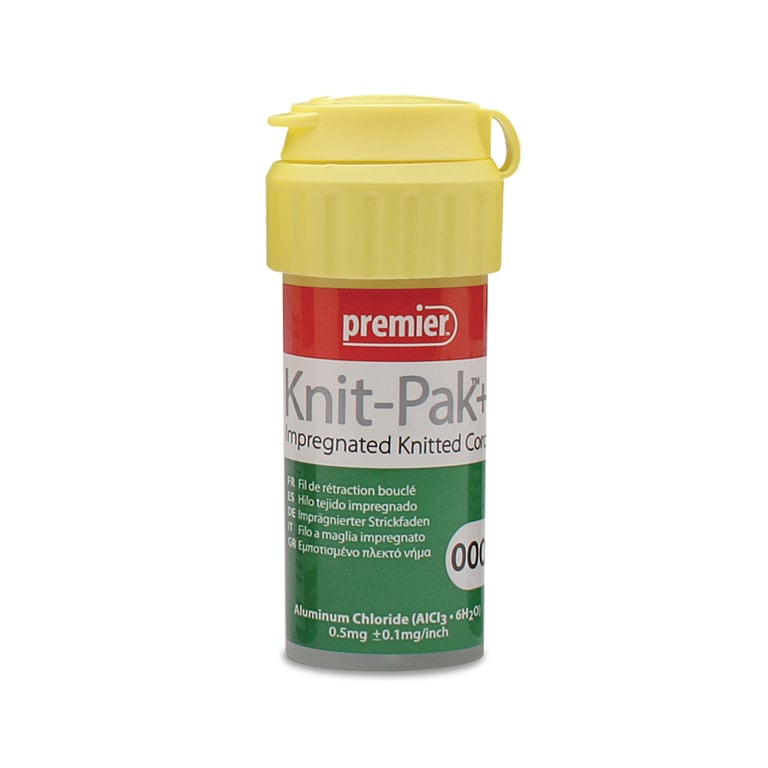 Knit-Pak+ Size 000 Aluminum Chloride Impregnated Knitted Retraction cord, 100"/bottle. Offers