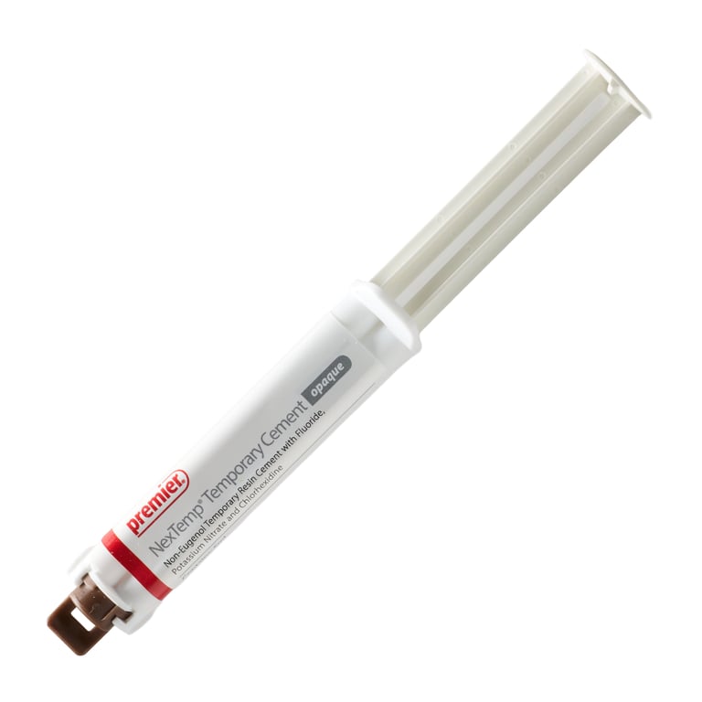NexTemp Bulk Kit: 4 - 5 mL Syringes. Non-eugenol resin-matrix temporary cement with fluoride