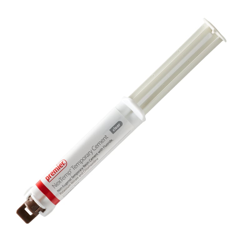 NexTemp Clear-Bulk 4x 5 ml Syringes. Non-Eugenol Temporary Cement. Resin Formula with potassium