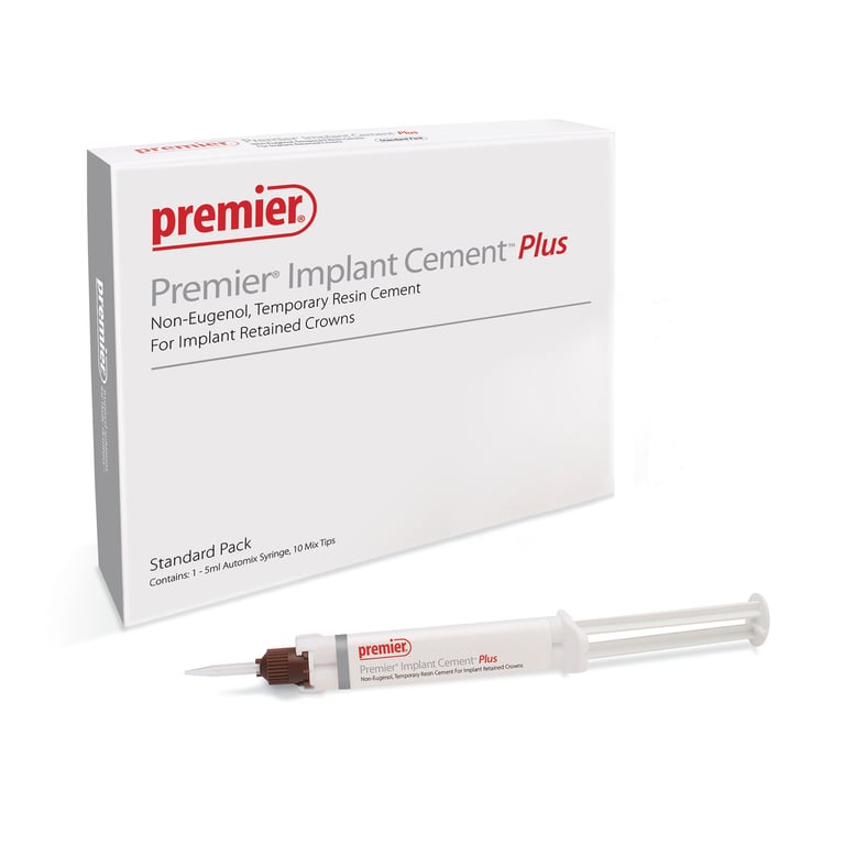 Premier Implant Cement Plus Standard Pack, White, 5 ml Automix Syringe & 10 Mixing Tips