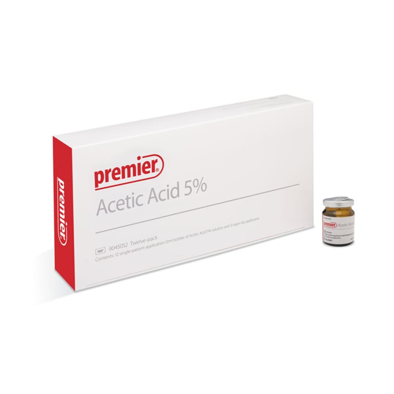 Premier Acetic Acid 5% Liquid, 12 mL Bottle, 12/Box. Improves abnormal cervical tissue for better