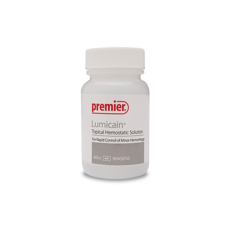 Premier Lumicain Topical Hemostatic Solution, 60 mL Bottle, 1/Pk. A colorless hemostatic agent